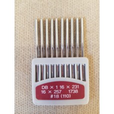 Иглы Orang Needles для прямострочных машин №110 DB-1 16*231/257 1738 #18 упаковка 10 штук. тонкая колба